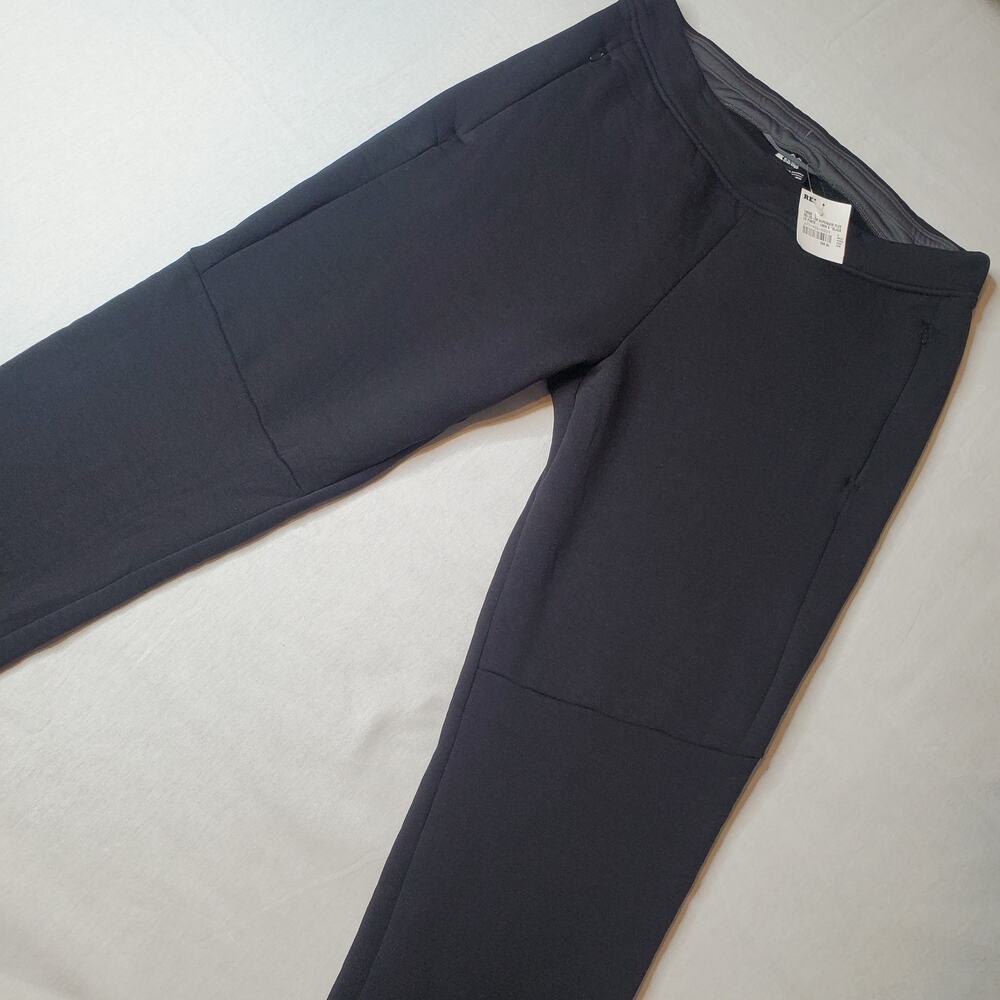 REI Women's Size L NWT Hyperaxis Fleece Pants Tapered Leg Black 177406
